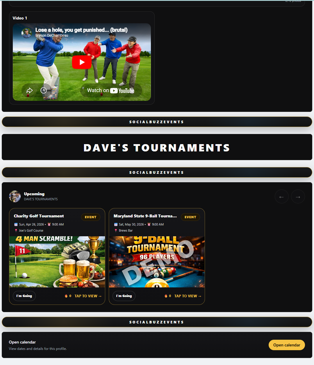 Create tournament event